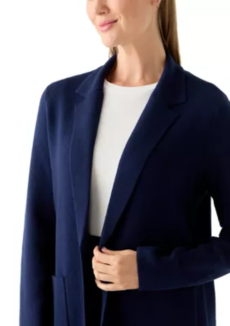Petite Open Front Sweater Blazer