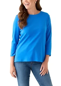 Petite 3/4 Crew Fashion Top