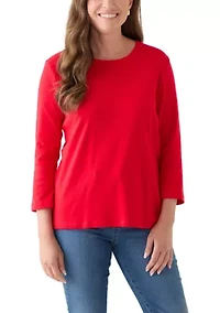 Petite 3/4 Crew Fashion Top