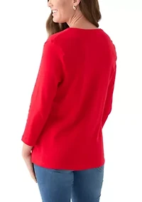 Petite 3/4 Crew Fashion Top