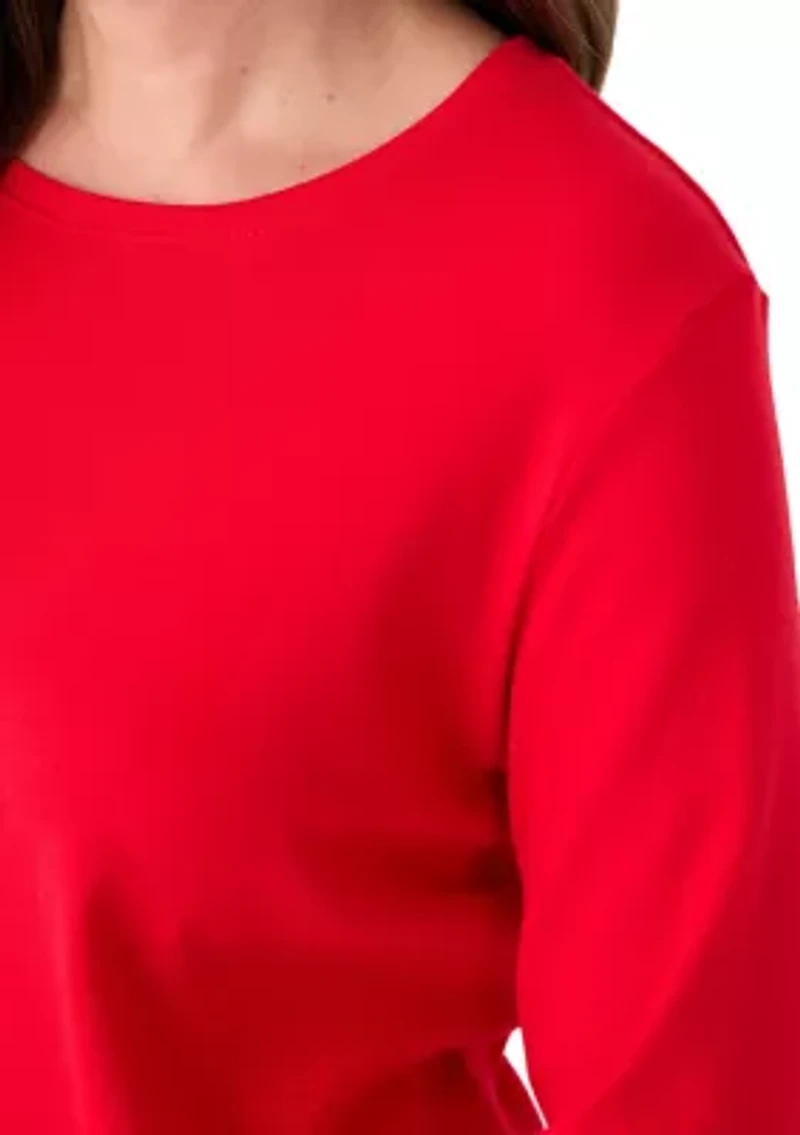 Petite 3/4 Crew Fashion Top