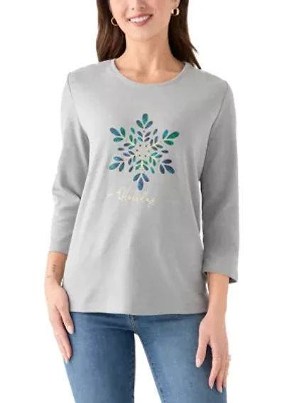 Petite Snowflake Graphic T-Shirt