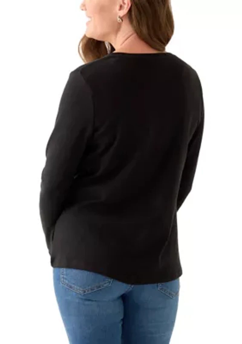 Petite Long Sleeve Crew Core Top