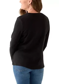 Petite Long Sleeve Crew Core Top