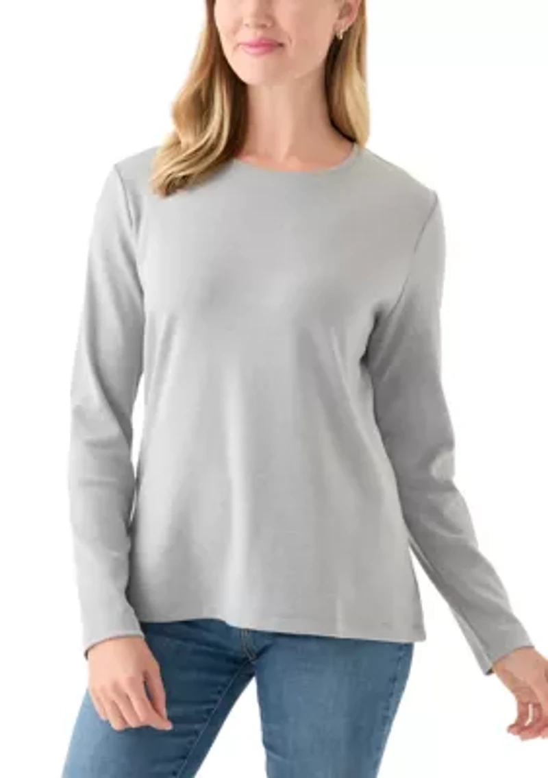 Petite Long Sleeve Crew Neck Shirt