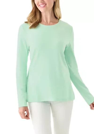 Petite Long Sleeve Crew Neck Shirt