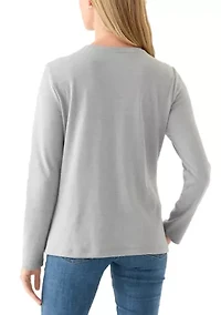 Petite Long Sleeve Crew Neck Shirt