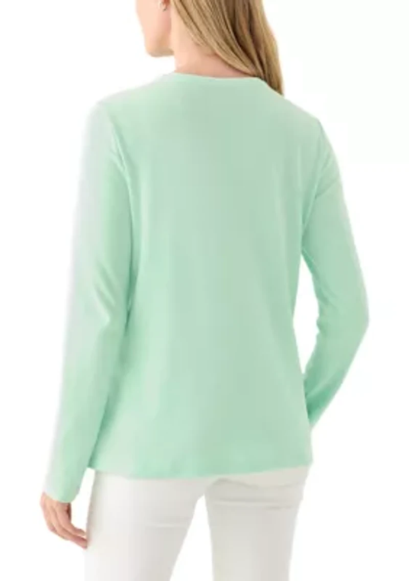 Petite Long Sleeve Crew Neck Shirt