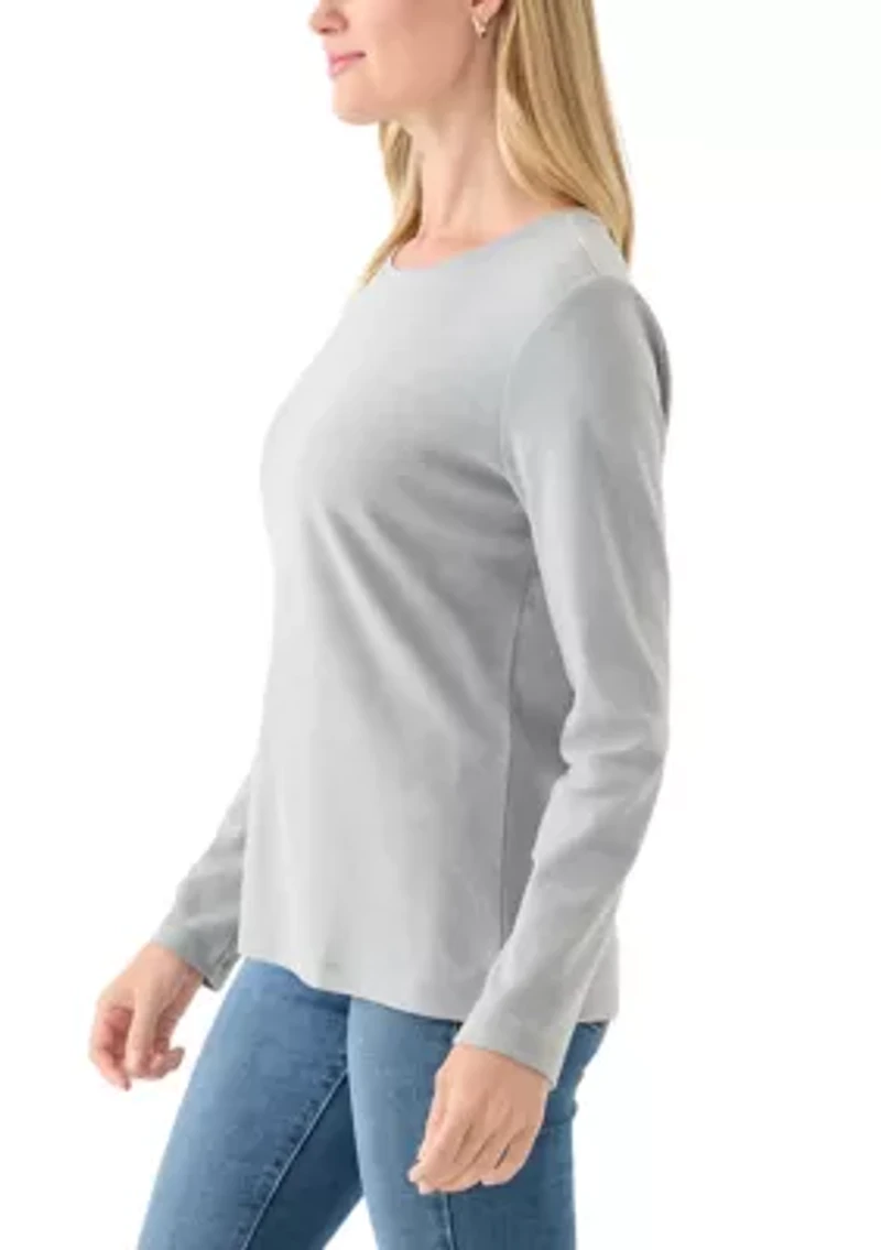 Petite Long Sleeve Crew Neck Shirt