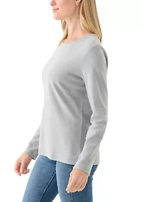 Petite Long Sleeve Crew Neck Shirt