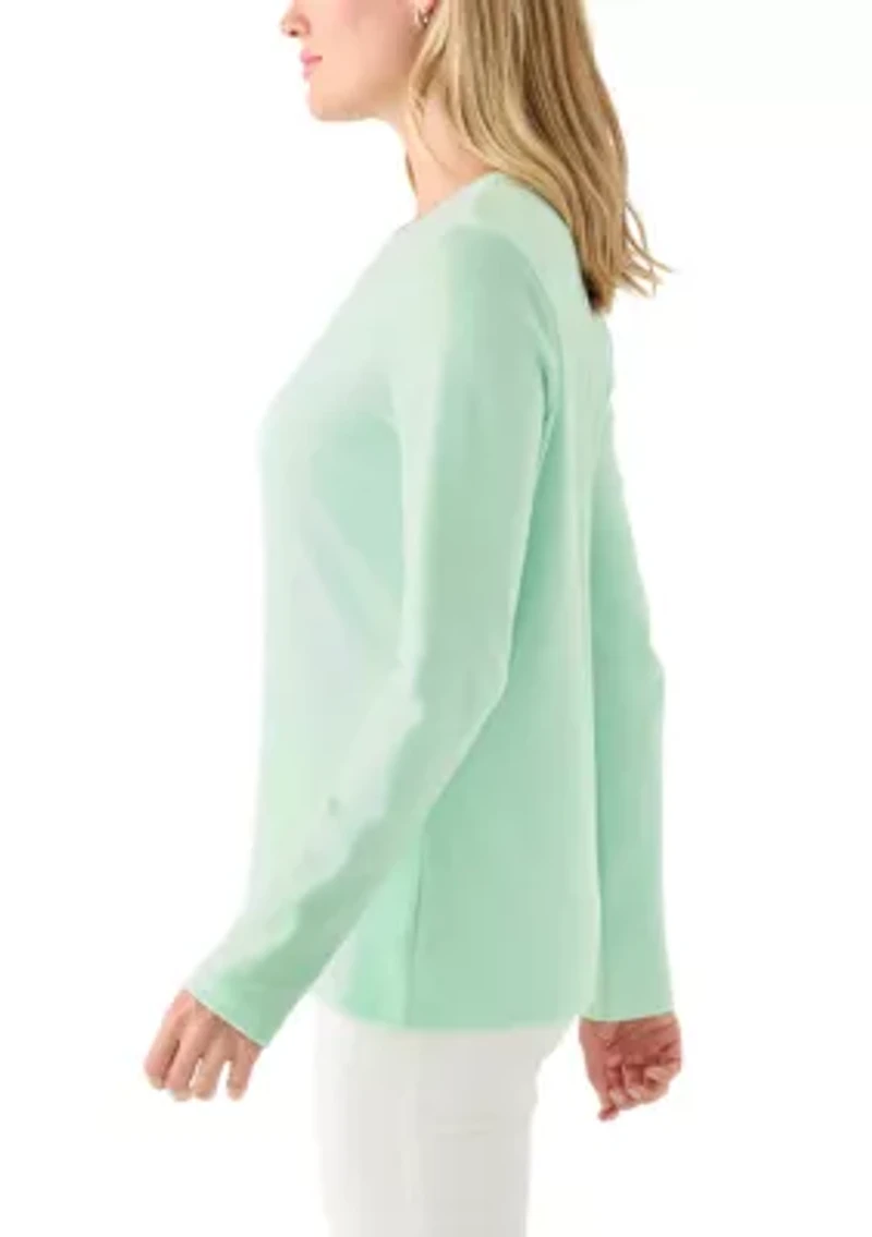 Petite Long Sleeve Crew Neck Shirt