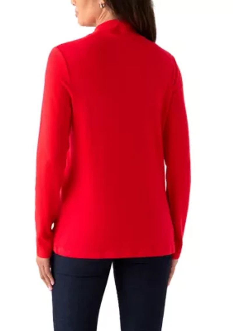 Petite Mock Neck Solid Top