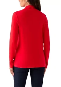 Petite Mock Neck Solid Top