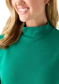 Petite Mock Neck Solid Top
