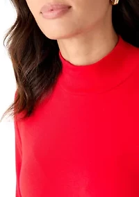 Petite Mock Neck Solid Top