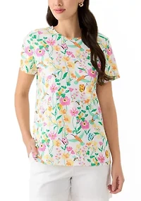 Petite Printed Crew Neck T-Shirt