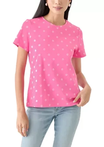 Petite Printed Crew Neck T-Shirt