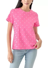 Petite Printed Crew Neck T-Shirt