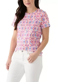 Petite Printed Crew Neck T-Shirt