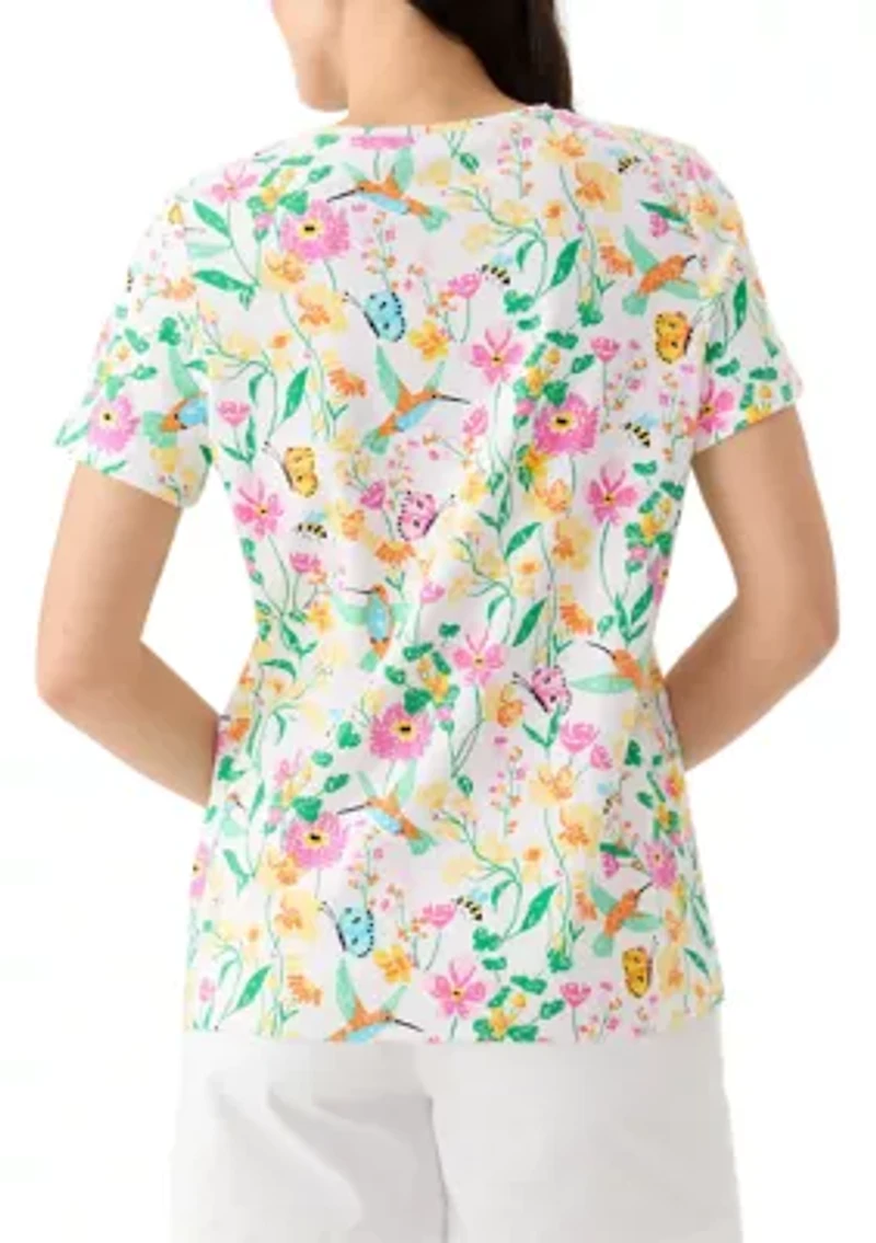 Petite Printed Crew Neck T-Shirt