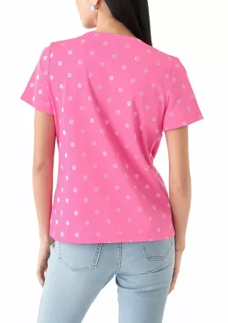 Petite Printed Crew Neck T-Shirt