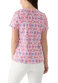 Petite Printed Crew Neck T-Shirt