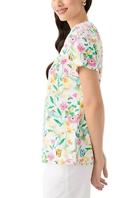 Petite Printed Crew Neck T-Shirt