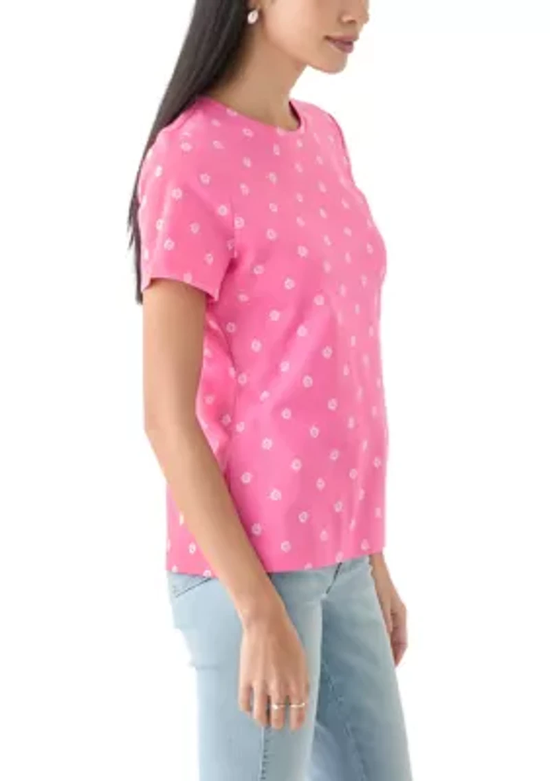 Petite Printed Crew Neck T-Shirt