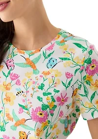 Petite Printed Crew Neck T-Shirt