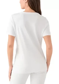 Petite Crew Neck Graphic T-Shirt