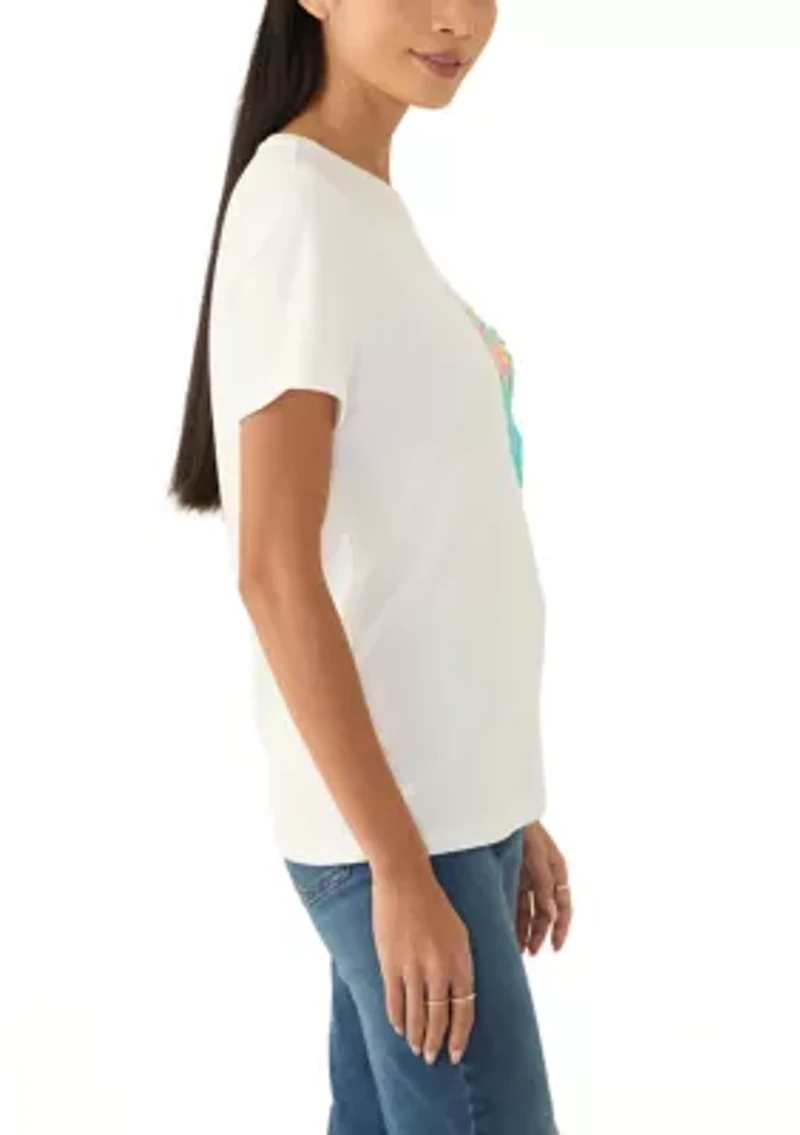 Petite Crew Neck Graphic T-Shirt