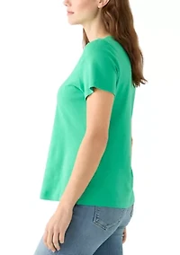 Petite Crew Neck Graphic T-Shirt