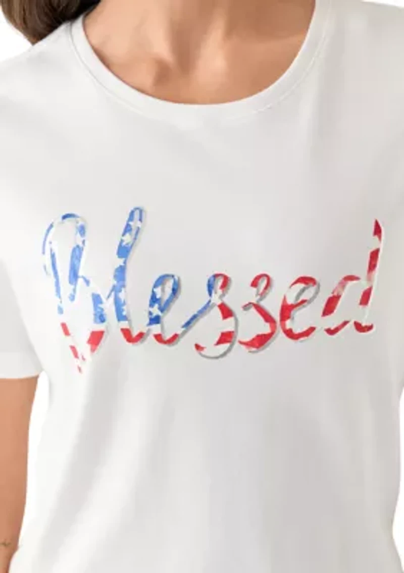 Petite Crew Neck Graphic T-Shirt