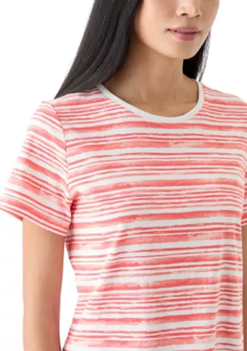 Petite Short Sleeve Striped T-Shirt