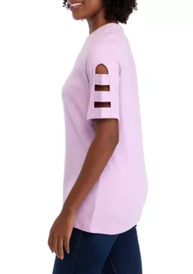 Petite Short Ladder Sleeve T-Shirt