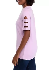 Petite Short Ladder Sleeve T-Shirt