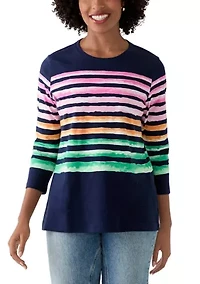 Petite Placement Stripe T-Shirt