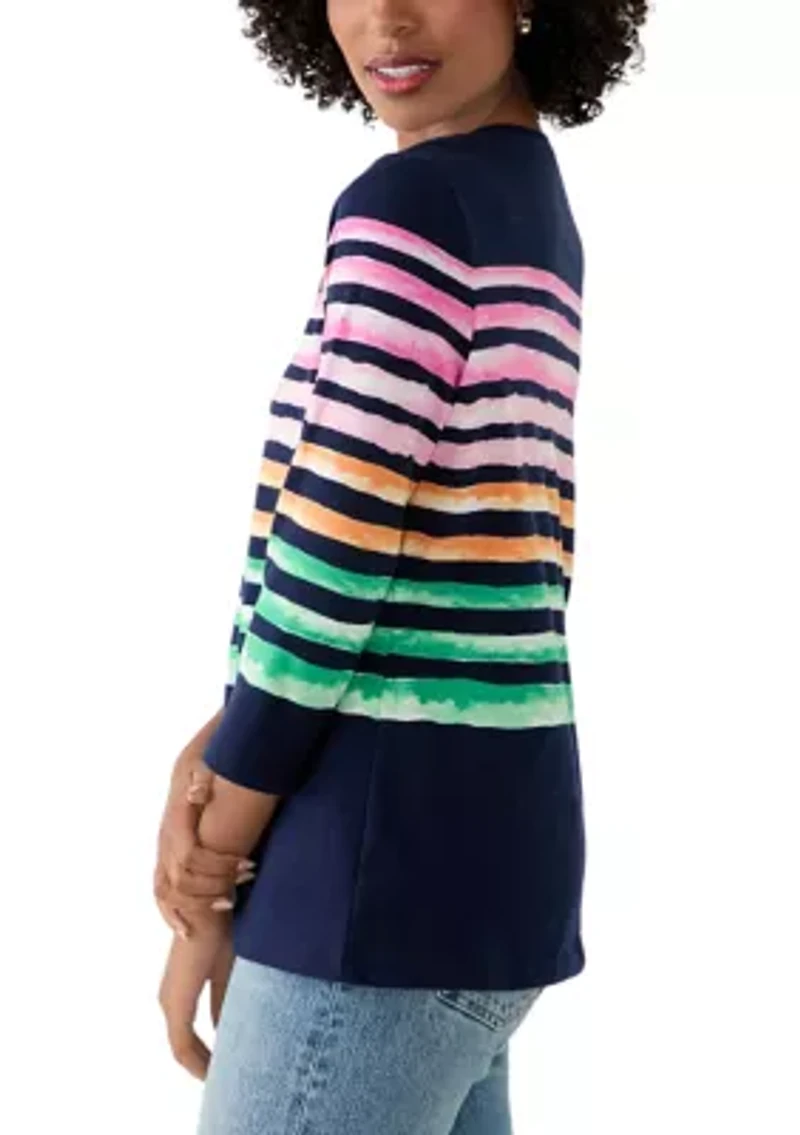 Petite Placement Stripe T-Shirt