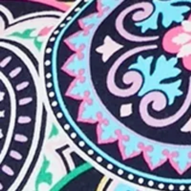 Petite 3/4 Sleeve Square Neck Trim Print T-Shirt