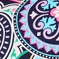 Petite 3/4 Sleeve Square Neck Trim Print T-Shirt