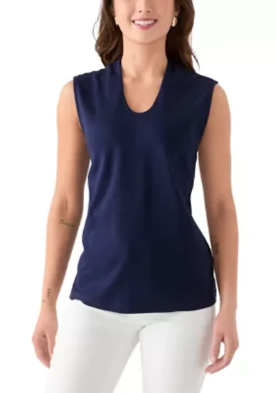 Petite Sleeveless V-Neck Shell Tank