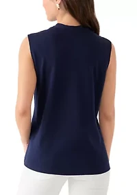 Petite Sleeveless V-Neck Shell Tank