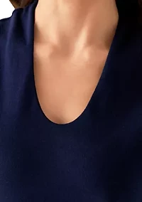 Petite Sleeveless V-Neck Shell Tank