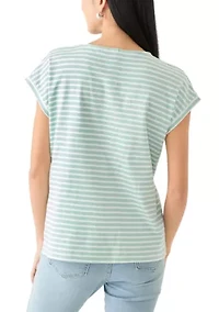 Petite Stripe Printed Top