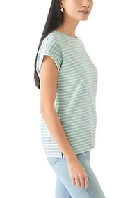 Petite Stripe Printed Top