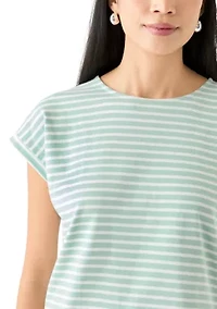 Petite Stripe Printed Top