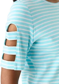 Petite Ladder Sleeve T-Shirt