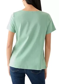 Petite Crochet Trim T-Shirt