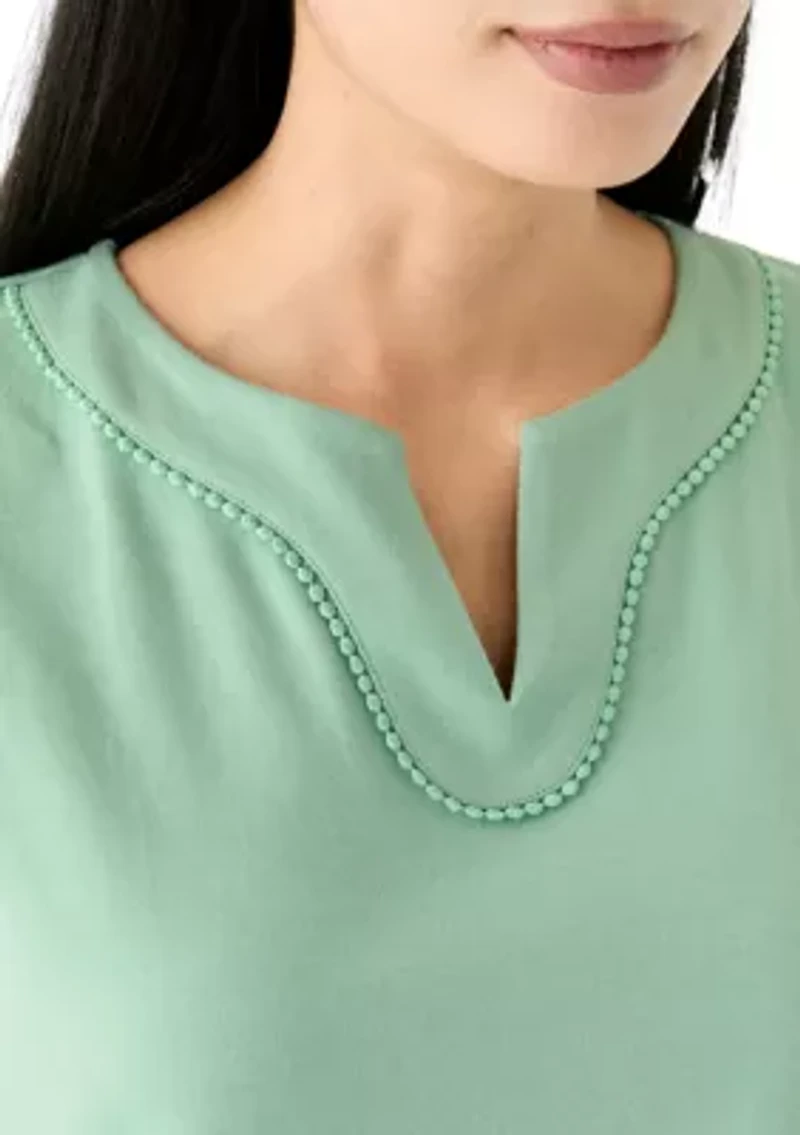 Petite Crochet Trim T-Shirt