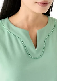 Petite Crochet Trim T-Shirt